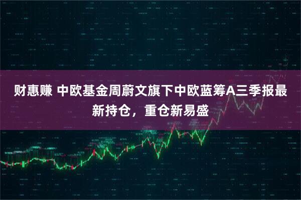 财惠赚 中欧基金周蔚文旗下中欧蓝筹A三季报最新持仓，重仓新易盛
